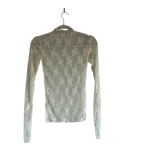 Free People Lady Lux Layering Lace Top Evening Creme Size XS Sheer fairy grunge - Picture 5 of 10